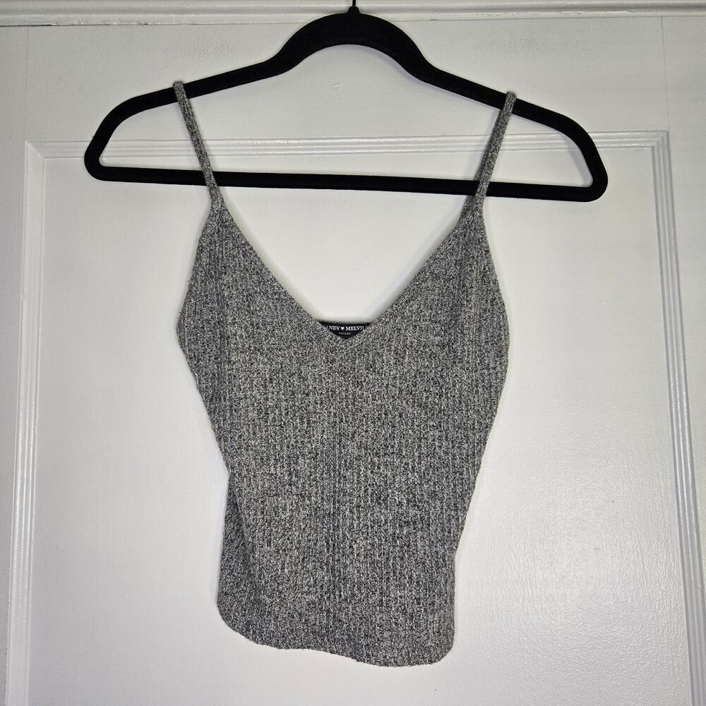 Brandy Melville Ribbed Camisole Gray One Size Stretch Knit Tank Top Basic
